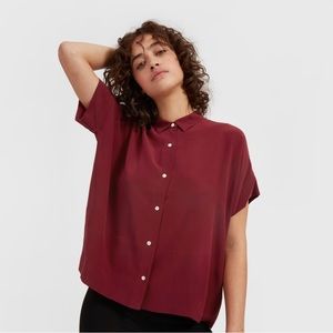 Everlane Silk Short Sleeve Square Shirt